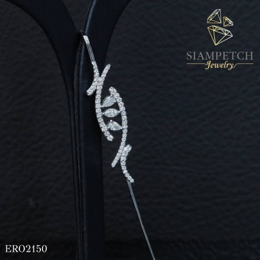 ต่างหูเพชรดีไซน์ Ear Cuff เพชรน้ำ100 ER02150