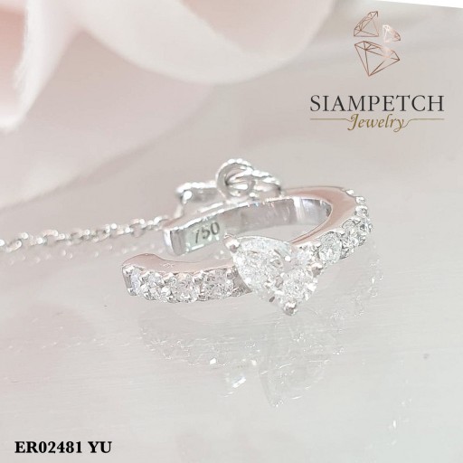 ต่างหูเพชรแฟชั่น เอียร์คัพ (Ear cuff) น้ำ100 ER02481