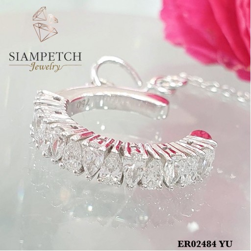 ต่างหูเพชรแฟชั่น เอียร์คัพ (Ear cuff) น้ำ100 ER02484