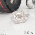 แหวนเพชรใบเซอร์ GIA Asscher cut 5.04 กะรัต น้ำ98 วางบนตัวเรือนทองคำขาว ดีไซน์สวย หรูหรา ฝังเพชรน้ำดี RI05436