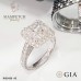 แหวนเพชรใบเซอร์ GIA Asscher cut 5.04 กะรัต น้ำ98 วางบนตัวเรือนทองคำขาว ดีไซน์สวย หรูหรา ฝังเพชรน้ำดี RI05436