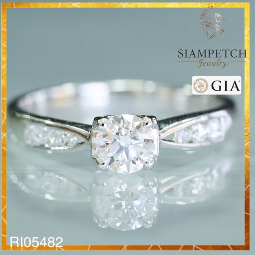 แหวนหมั้นเพชรใบเซอร์ GIA 0.40 กะรัต น้ำ 98 Triple Excellent RI05482