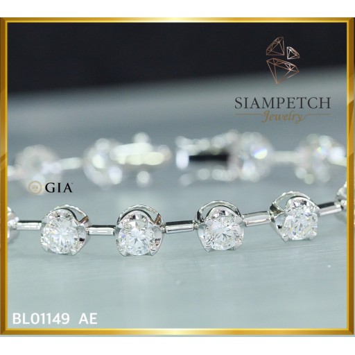 สร้อยข้อมือเพชรรอบเม็ดละ 0.50 กะรัต สี 95 ใบเซอร์ GIA Triple Excellent BL01149