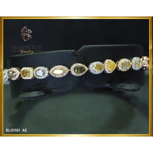 สร้อยข้อมือเพชรแท้รอบเส้น Fancy Diamond BL01161