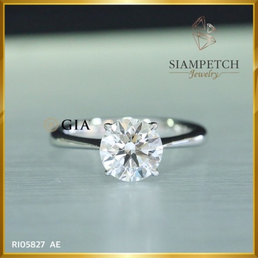 แหวนหมั้นเพชร 1.58 กะรัต ใบเซอร์ GIA Triple Excellent RI05827