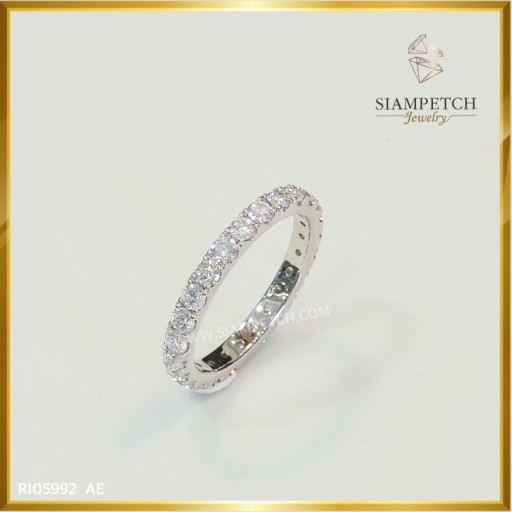 แหวนเพชรแท้รอบวง Eternity Ring สี 100 RI05992