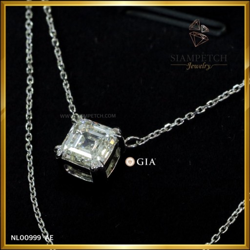 สร้อยจี้เพชรแท้ Asscher Cut 1.03 กะรัต สี 92 ใบเซอร์ GIA NL00999