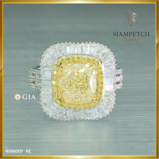 แหวนเพชร Cushion cut 3.60 กะรัต ใบเซอร์ GIA RI06007