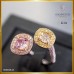 แหวนเพชรไขว้ Cushion cut 0.50+0.53กะรัต สีสวย รับรองสถาบัน GIA RI06029