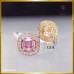 แหวนเพชรไขว้ Cushion cut 0.50+0.53กะรัต สีสวย รับรองสถาบัน GIA RI06029