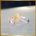 แหวนเพชรไขว้ Cushion cut 0.50+0.53กะรัต สีสวย รับรองสถาบัน GIA RI06029