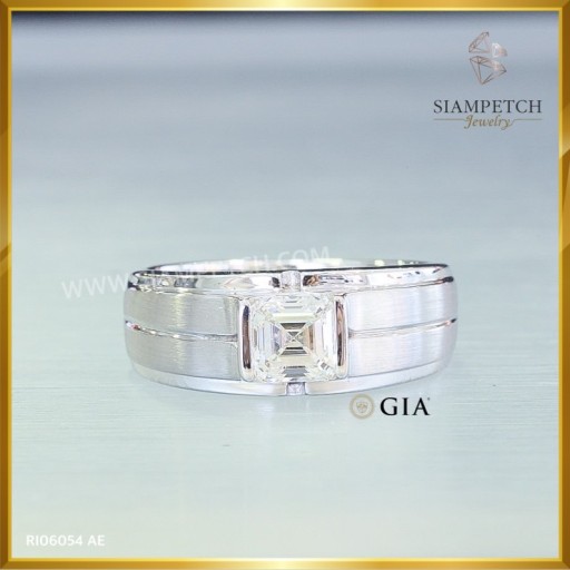 แหวนเพชรชาย Asscher cut 1.03กะรัต สี 94 รับรองสถาบัน GIA RI06054