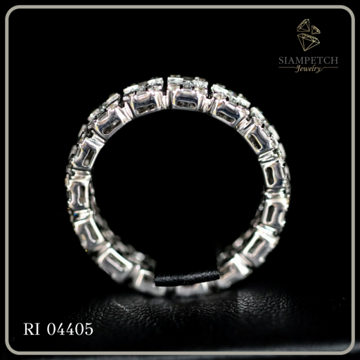 เเหวนเพชร Eternity Ring ประกบหน้าเท่าเพชรเอมเอมรับคัต ไซส์50 ตังค์ RI04405