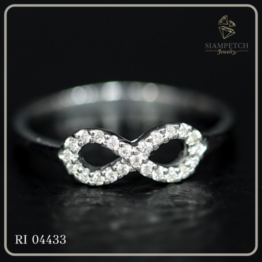 เเหวนเพชร infinity ring  0.10 กะรัต น้ำ100 RI04433